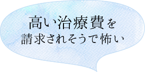 高い治療費を請求されそうで怖い